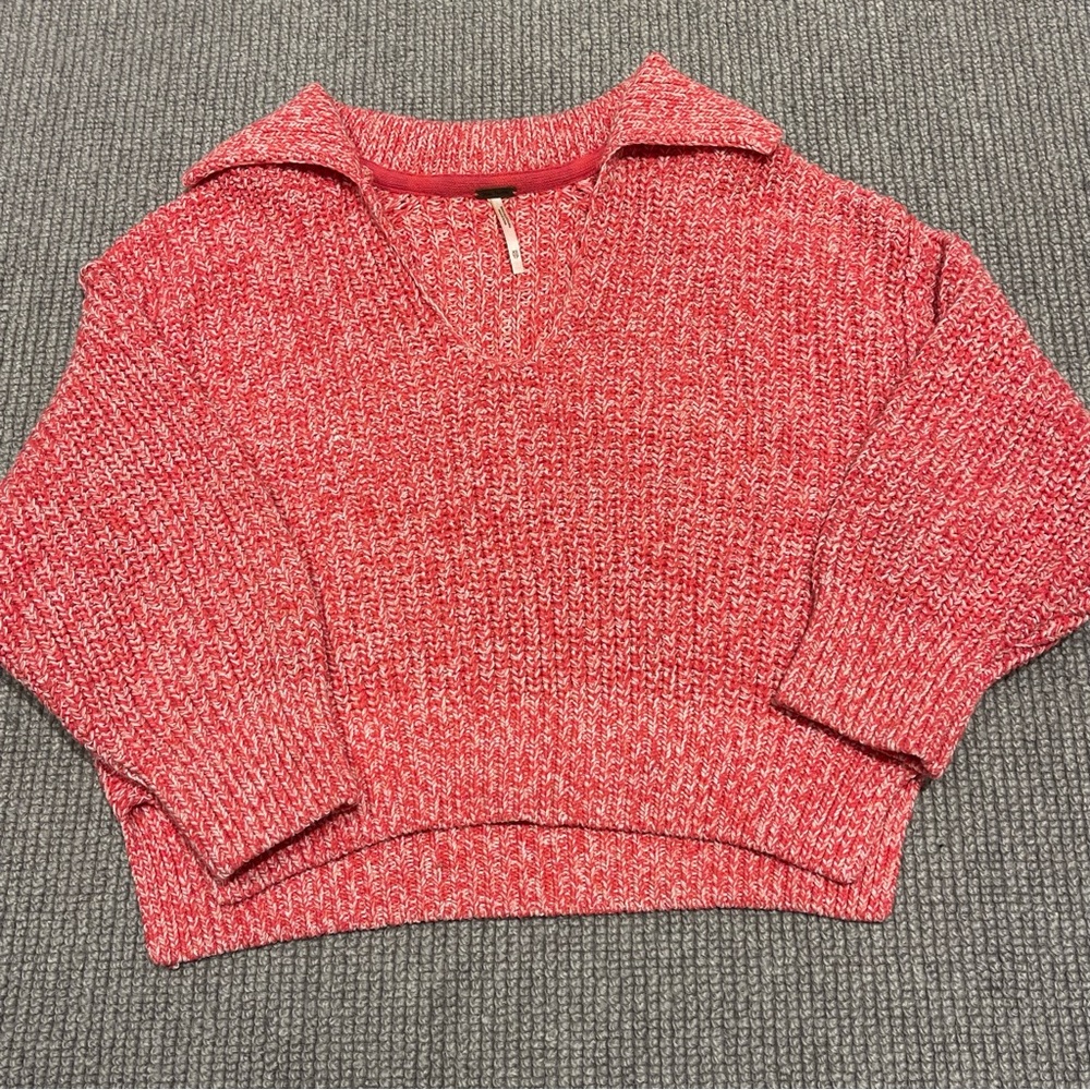 Free People Love This City Sweater in Pink/Red Marled (XS) - Picture 3 of 6